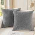thumbnail image 1 of wonima44 CaliTime Throw Pillow Covers Decorative 22 X 22 Inches Pack of 2 Cozy Chenille Cushion Cases for Couch Sofa Bed Living Room Home Medium Grey, 1 of 1