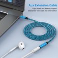 thumbnail image 3 of ABCPOW Headphone Extension Cable 6FT,3.5mm Aux Cord Male to Female Stereo Audio Extension Cable Nylon Braided Microphone Aux Adapter Headphone Extender Cable Cord 6FT for Headset iPhone Cellphone, 3 of 7