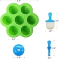 thumbnail image 2 of Mini Silicone Popsicle Mold  7-cavity DIY Ice Pop Mold with Plastic Sticks  Baby Food Storage Container  Ice Cube Trays (Green), 2 of 7