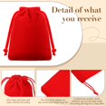 thumbnail image 3 of Bolsas de terciopelo con cordón para joyas, 7 x 9 cm, 100 unidades, rojas, 3 of 7