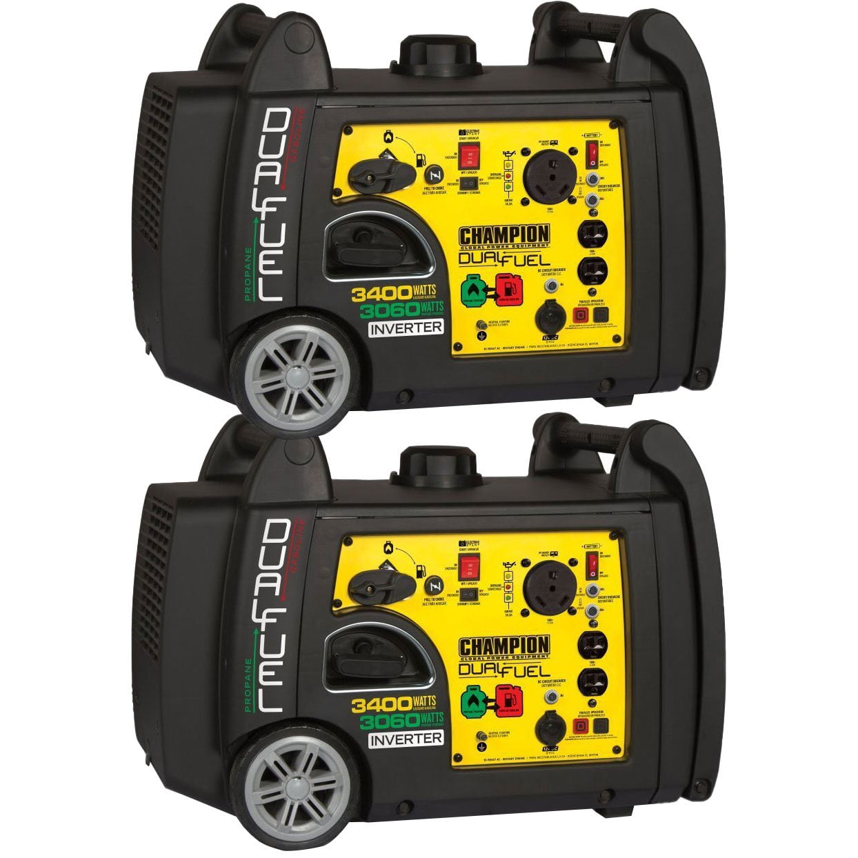 Shop Champion 3400 Watt Dual Fuel Rv Ready Portable Inverter Generator With Electric Start Overstock 11904141