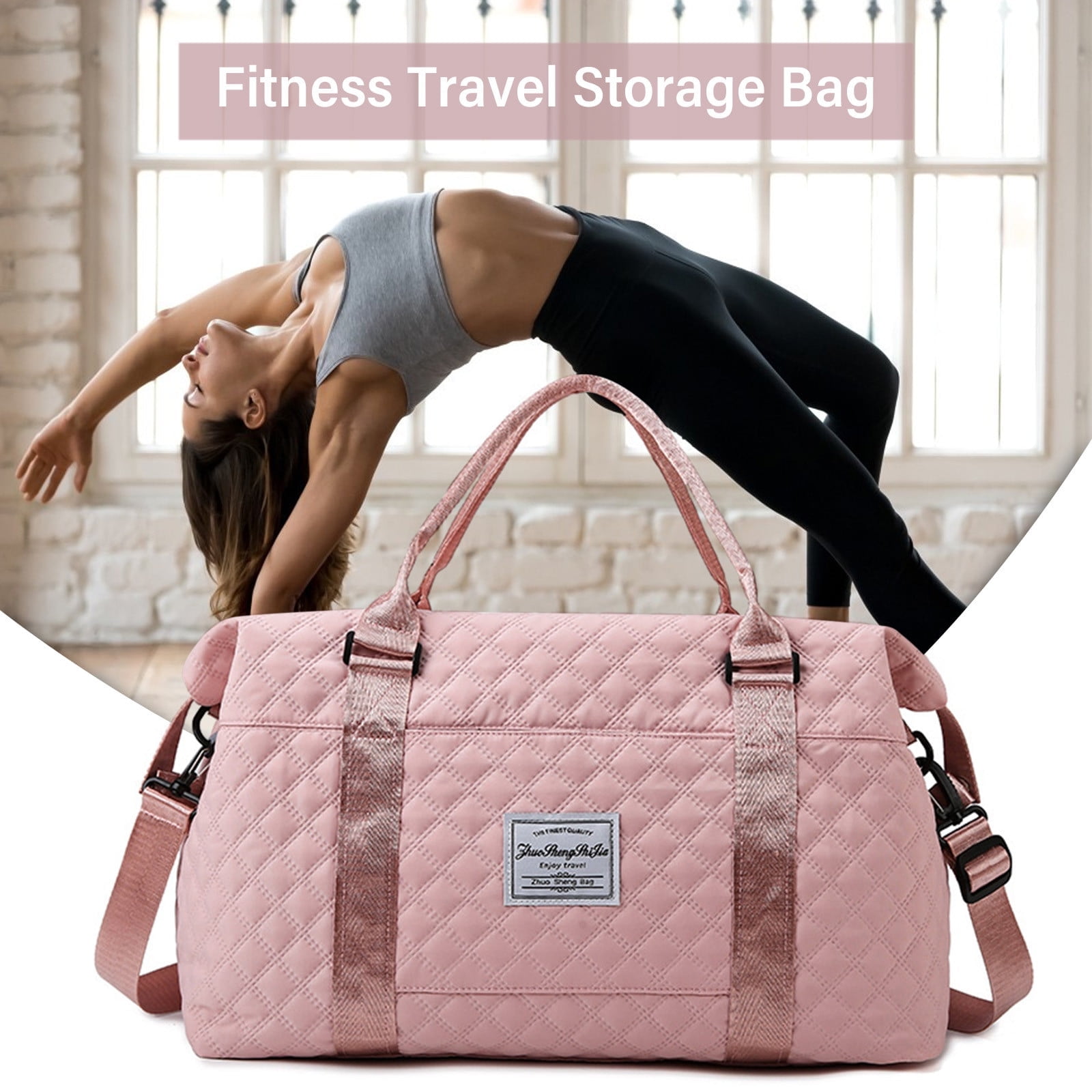 SLYNSHome Travel Duffle Bag For Women, Sport Gym Tote Bag With Toiletry Bag, Large Carry On Overnight Bag For Women Girls Travel, Gym Bag For Labor And Delivery Bag