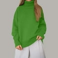 thumbnail image 4 of Pullover Sweaters for Women 2025 Long Sleeve Turtleneck Loose Plain Knitted Sweater Tops Fall Winter Outfits, 4 of 6