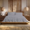 thumbnail image 3 of Color Sense 4-Piece 1200 Thread Count Wrinkle-Resistant Super Soft Extra Deep Pocket Hotel Luxury Cotton Blend Sateen Bedsheet Set Full Light Gray, 3 of 12