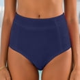 thumbnail image 4 of Kpoplk Women's High Waisted Bikini Bottom Full Coverage Bathing Suit Swim Bottoms Tummy Control Swimsuit Shorts Size M,Blue, 4 of 8