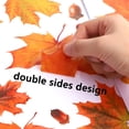 thumbnail image 3 of Double-sided Printing Window Clings,Autumn Leaves Stickers,Reusable Thanksgiving Day Decorations,for Christmas Halloween Glass Window Classroom Bulletin Board, 3 of 7