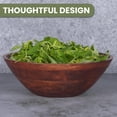 thumbnail image 4 of Luxe Designs Wooden Salad Bowl Set - Food Safe & Sustainable Decorative Bowl - Wood Bowl for Fruits, & Salads - Easy to Clean Large Salad Bowls Set w/Spoon, Fork – Wooden Bowls for Food (Dark Burnt), 4 of 9