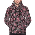 thumbnail image 4 of Hoodies for Men - Paisley Red Black Long Sleeve Comfrt Men'S Fashion Hoodies & Sweatshirts, Sweatshirts for Men Hoodies Pullover Clothing Clothes with Pouch, 4 of 7