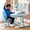 Blue, variant on YNCE Kid Functional Desk and Chair Set, Height Adjustable Ergonomic Kids Art Table and Chair with Tiltable Desktop, Storage Drawer, Bookshelf, Hand-Cranked Lift, Desk for Kids Bedroom 6-12