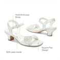 thumbnail image 5 of DREAM PAIRS Girls Sandals Ankle Strap Square Toe Low Heel Crystal Shell Wedding Party Flower Dress Shoes for Little Kids/Big Kids, 5 of 6