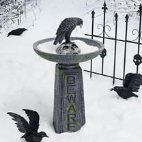 Wovilon Halloween Outdoor Garden Resin Bird Bath Skull Garden Decoration - Weather Resistant Polyresin-Backyard Expressions