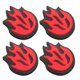thumbnail image 4 of 4Pcs Tennis Racket Shock Absorbers Red Silicone Flame Design For Enhanced Grip Comfort During Training, 4 of 4