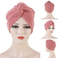 thumbnail image 4 of Zhaomeidaxi Women Turban Hats Twist-Knot Beanie Headwrap Stretch Pre-Tied Cap Solid Color Head Bonnet, 4 of 8
