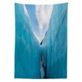 thumbnail image 3 of Ambesonne Winter Tablecloth Rectangular Table Cover, Frozen Ice Mountains, 52"x70", White and Blue, 3 of 4