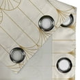 thumbnail image 4 of Ambesonne Art Deco Grommet Curtain, Eggshell Simple Vintage, 50"x63", Eggshell and Sand Brown, 4 of 5