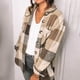 thumbnail image 1 of Puntoco Mujeres Casual Manga completa Estampado a cuadros Turndown Collar Outwear Chaquetas Rollbacks Puntoco Puntoco-2943, 1 of 5
