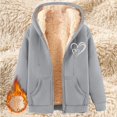 thumbnail image 2 of Cnbwig Jacket Women's Coat Heavyweight Hooded Jacket Winter Warm Lined Zipper Thick Coat Outdoor Cold Weather Coats Ladies Jackets Fall Coats C-Light Gray 3XL, 2 of 4