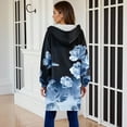 thumbnail image 7 of Floral Printed Long Coats for Womens Polar Soft Fleece Thermal Cardigan Comfort Casual Floral Kimono Cover Ups Spring Outfits 2025 Pullover Fall Winter Clothes with Pockets, 7 of 7