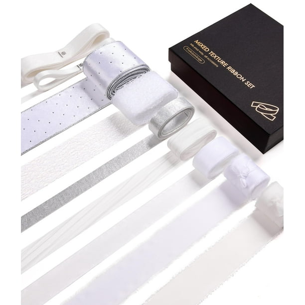 Juego de cintas Vitalizart Luxury White de 36,58 m, 9 texturas y tamaños