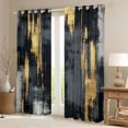 thumbnail image 2 of jejeloiu Minimalist Aesthetic Artwork Black Out Curtains,Black Gold Graffiti Curtains Pack of 2 (42x63 Each) For Girls Kids, 2 of 6