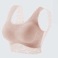thumbnail image 3 of Bigersell Sports Bras for Women High Support Large Bust Push up Bras Bralette Bra Style B72 Girls Sports Bra Women No Underwire Bra Strappy Sports Bra Hook & Eye Bra Closure , Beige XL, 3 of 5