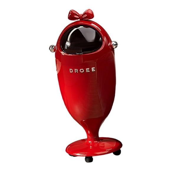GROWTH TANK Trash Bin with Wheels Practical Sturdy Durability 360 degree Rotation Waste Bin Trash Red