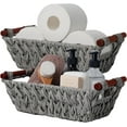 Bundle of 3Pack Closet Storage Boxes & 2Pack Wicker Storage Baskets
