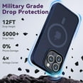 thumbnail image 3 of 3-in-1 Entronix Bundle for iPhone 16 Pro Max, Magnetic Sturdy Matte Case 2 Screen Protector, Navy, 3 of 8