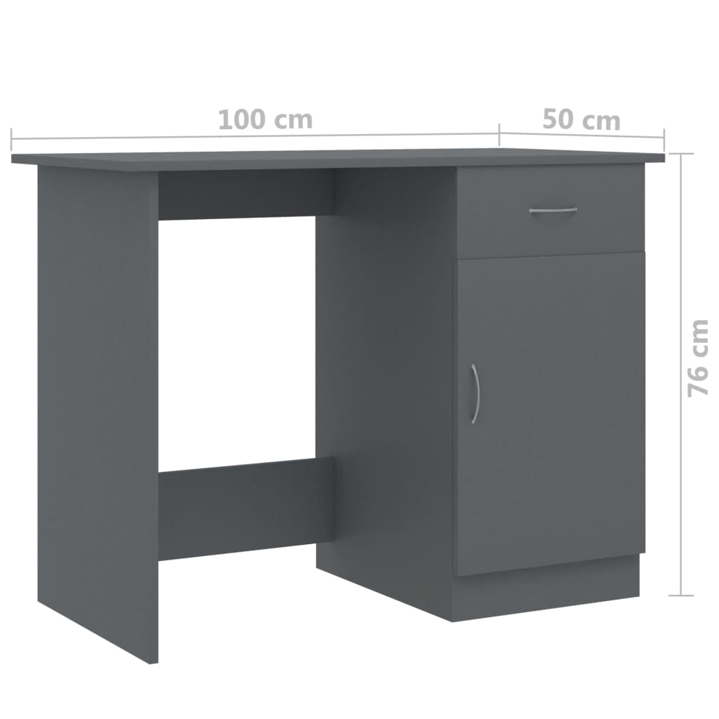 vidaXL Desk Standing Computer Desk Office Desk with Drawer Engineered Wood