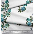 thumbnail image 2 of Soimoi Satin Silk Fabric Leaves & Floral Block Decor Fabric Printed Yard 42 Inch Wide, 2 of 3