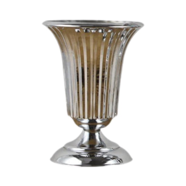Jarrón de flores para boda, candelabro, centro de mesa, decoración, maceta de metal, soporte para flores, candelabro para mesa de cumpleaños, hogar Plata S 12cmx20cm
