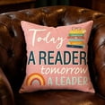 thumbnail image 6 of Reading Corner Decorative Throw Pillow Covers,Letter Print Throw Pillowcase,Fashion Minimalist Design for Study Room,Living Room,Sofa Decor and Reader Book Lover Gifts,17.71x17.71 Inch, 6 of 9
