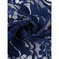 thumbnail image 5 of GRACE & GRANDEUR Women's Plus Size Sheer Floral Lace Shrug Open Front Crop Cardigan Navy Blue 4X, 5 of 5