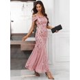 thumbnail image 3 of Pink Sequin Off-Shoulder Mermaid Evening Gown For Formal Party Prom, 3 of 6