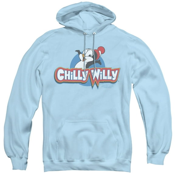 Chilly Willy Logo Adult Pullover Hoodie Sweatshirt Light Blue