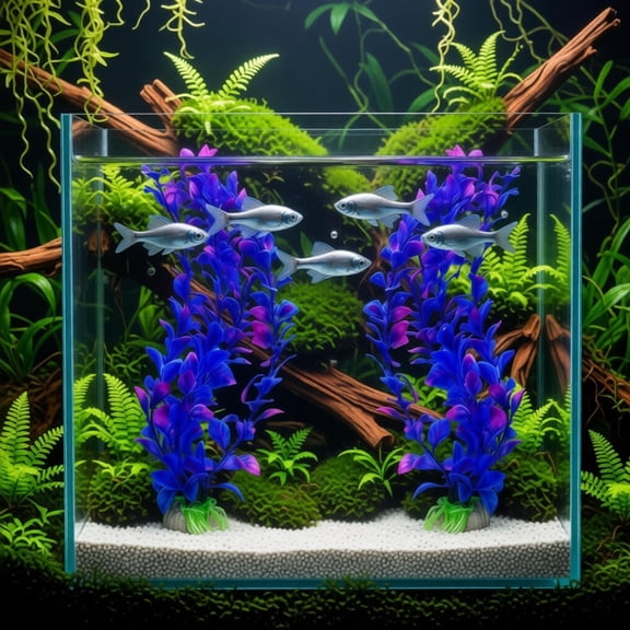 Aquarium Plants Decor,Fish Tank Plants Silk for Artificial Aquarium Plants Plastic Fake,2 Pack Fish Tank Decorations Aquarium Decorations
