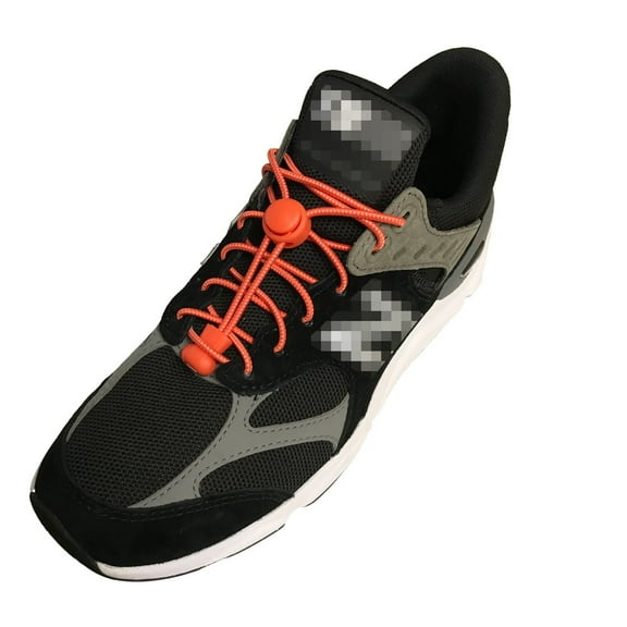 4 Pairs Black Lazy No Tie Tieless Elastic Lock Laces ShoeLaces Strings for Kids Adults Sneakers Canvas Jogging Running Sports