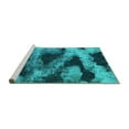 thumbnail image 2 of Ahgly Company Machine Washable Indoor Square Abstract Turquoise Blue Modern Area Rugs, 6' Square, 2 of 4