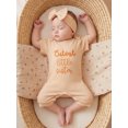 thumbnail image 6 of BemeyourBBs Newborn Baby Girl Summer Clothes Infant Baby Girl Little Sister Outfits Ribbed Romper 0 3 6 Months Cutest Little Sister Letter Print Short Sleeve Jumpsuit with Headband Set, 6 of 9