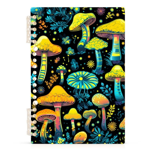 Spiral Journal Notebook Bohomia Magic Mushroom College Ruled Notebook 8.3" x 5.7" A5 Lined Thick Paper Page