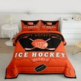 thumbnail image 2 of Homewish Boys Ball Game Queen Comforter Set,Hockey Sport Bedding Sets,Orange Black Bedding Comforter Set For Boys Kids,Super Cozy Room Decor Reversible,3-Piece, 2 of 8
