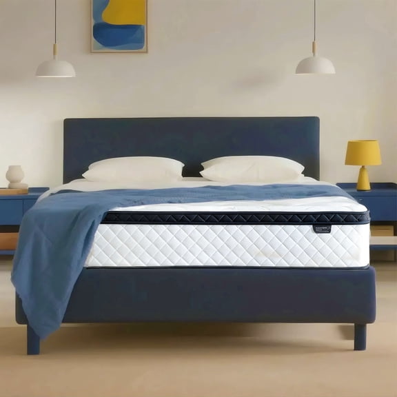 Blinddarm 12inch King Hybrid Mattress in a Box Memory Foam Mattress Medium Firm with Individual Pocket Spring, Upgrade Zoned Support