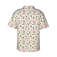 thumbnail image 3 of Picia Rose Flowers Gentle Cotton Regular Fit Short Sleeve Casual Hawaiian Shirt for Men-Medium, 3 of 9