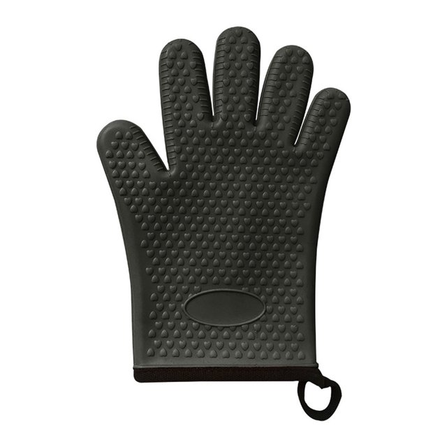 Guantes de cocina de silicona con cinco dedos para hornear, además de algodón grueso y antideslizante para horno microondas.