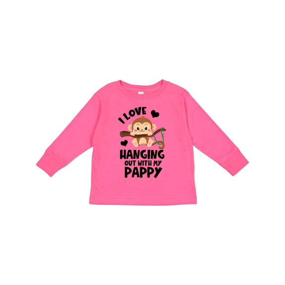 Inktastic Monkey I Love Hanging out with My Pappy Boys or Girls Long Sleeve Toddler T-Shirt