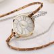 thumbnail image 4 of Reloj de cuarzo de aleación de PU multicapa con cuerda trenzada de moda retro para mujer (marrón), 4 of 4