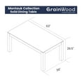 thumbnail image 3 of Grain Wood Furniture Montauk Solid Wood 63" Dining Table, Rustic Walnut Finish, 3 of 7