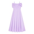 thumbnail image 3 of Miutii Kids Girls Off Shoulder Wedding Bridesmaid Dress 3D Applique Flower Girl Chiffon Dress Pageant Lavender 6, 3 of 5