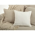 thumbnail image 4 of Saro Lifestyle Ruffled Linen Throw Pillow Ivory, 4 of 5