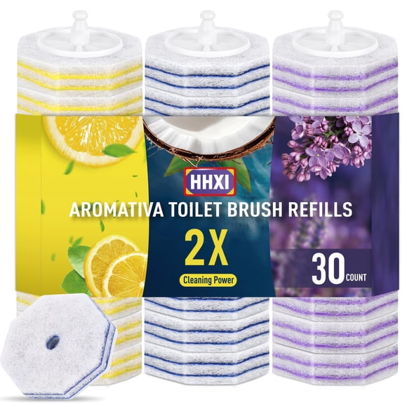 Recambios para cepillo de inodoro HHXI, 30 unidades, almohadillas aromáticas de doble capa